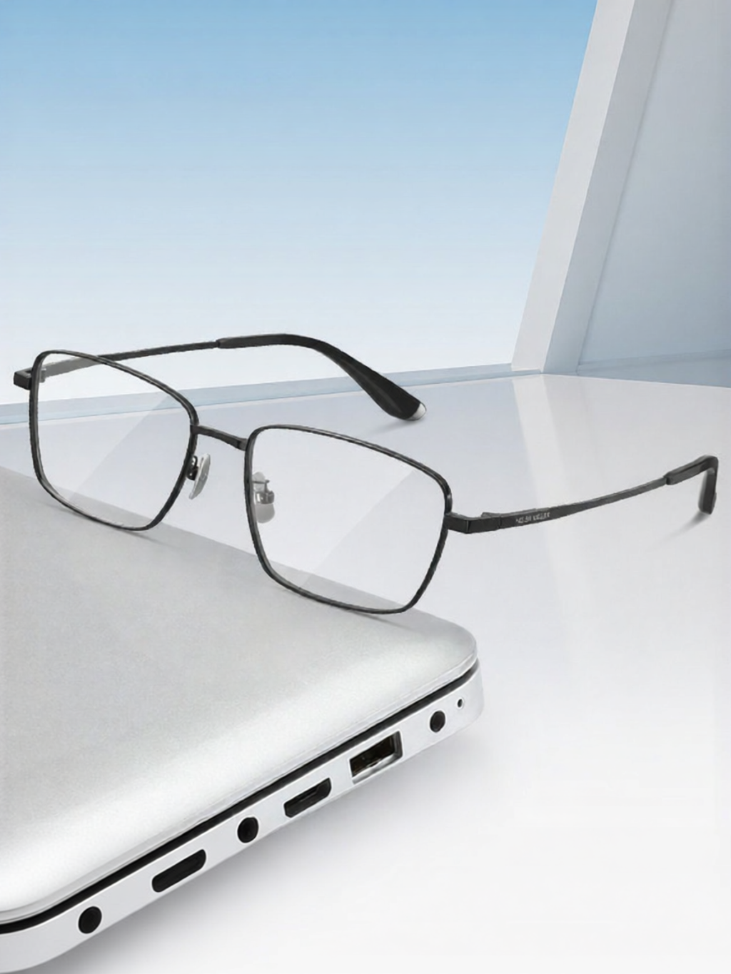 HELEN KELLER | Business Unisex Square Titanium Frame Eyeglasses ราคา 5,731 บาท*ส่งฟรี