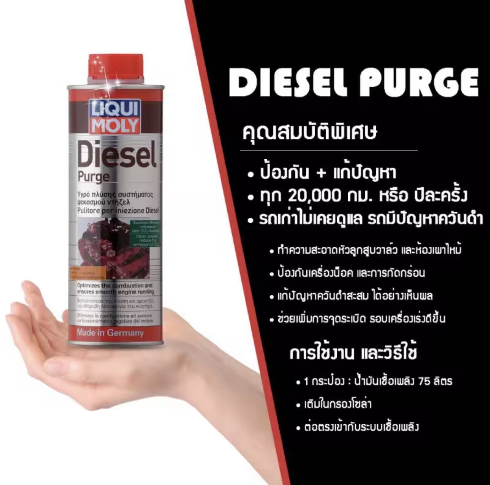 LIQUI MOLY น้ำยาล้างหัวฉีดดีเซล DIESEL PURGE ( รถเก่านานๆล้างที )SUPER