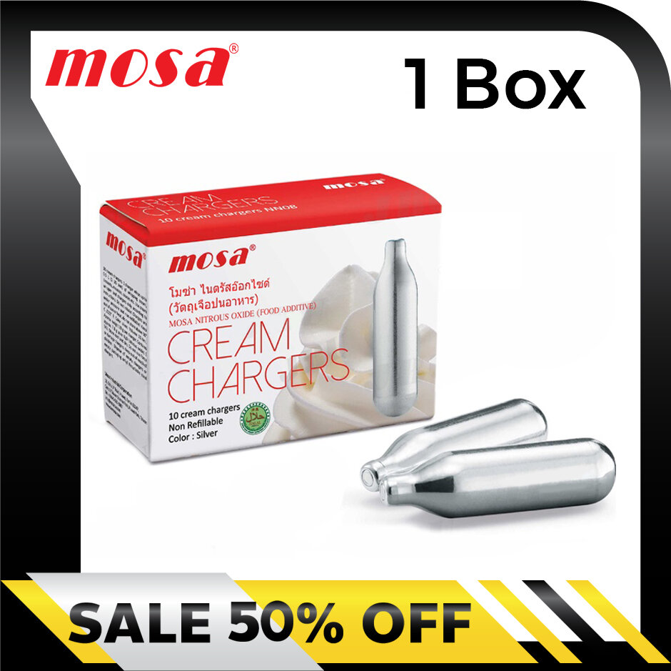 💥แก๊สวิปครีม MOSA Cream Chargers💥กระสุนแก๊สวิปปิ้ง (10 หลอด/กล่อง) 1กล่อง ราคา 19 บาท*ส่งฟรี