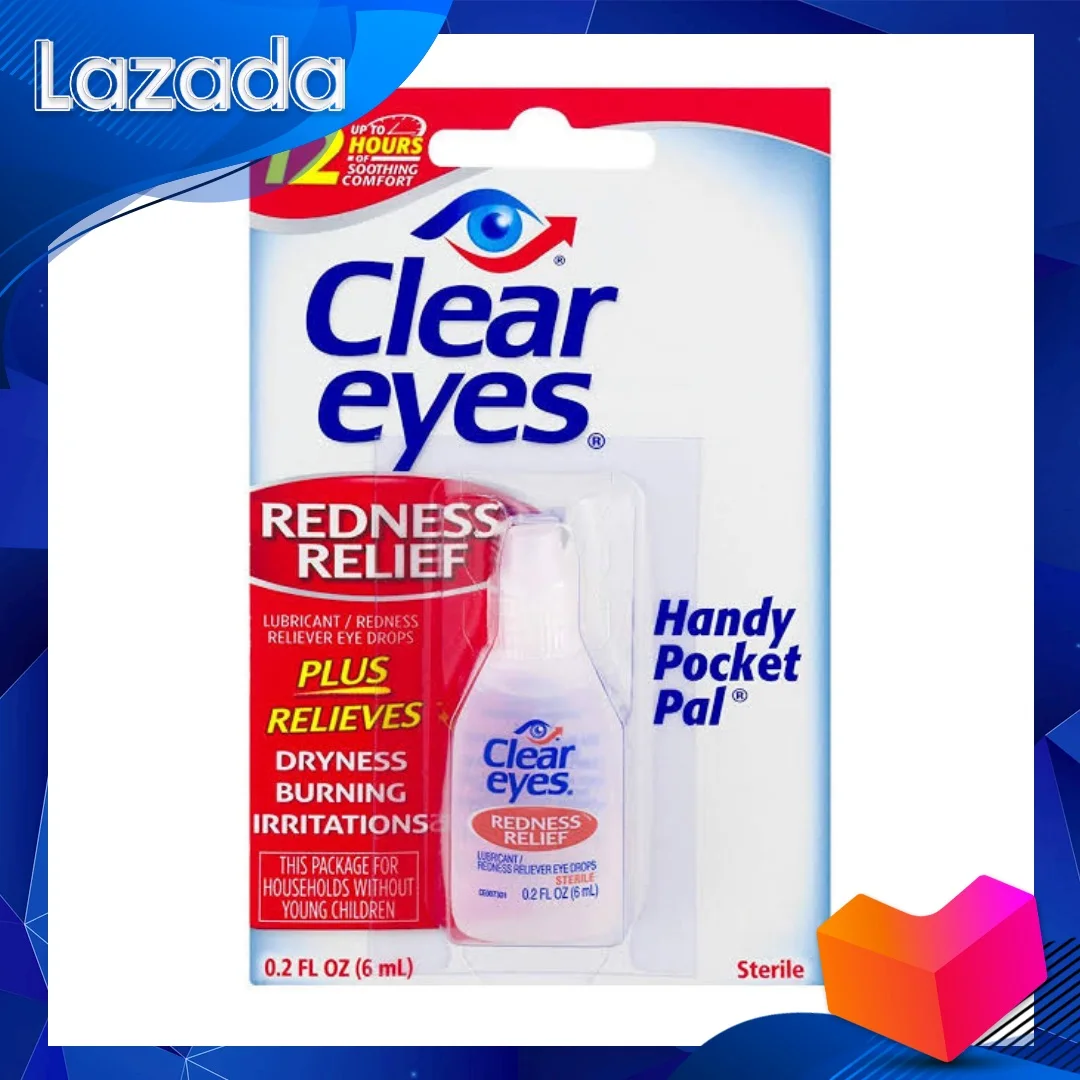 [ล็อตใหม่] Clear Eyes ยาหยอดตาลดอาการตาแห้ง ลดตาแดง เพิ่มความชุ่มชื่นให้กับดวงตา ขนาด 6 ml.