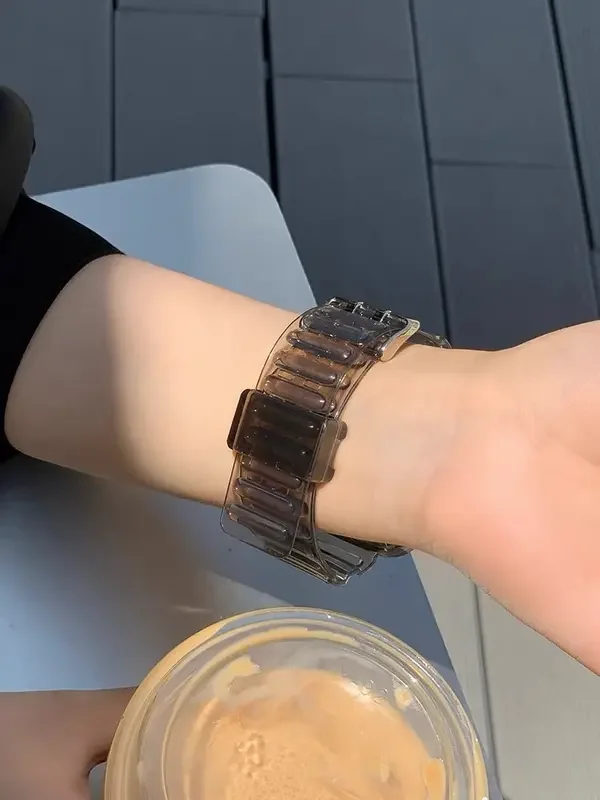 ภาพสินค้าพร้อมส่ง สายซิลิโคนแบบใสใส พร้อมเคสในตัว สไตล์ Casio ใช้ได้กับ Apple Watch Series 7 6 5 4 3 2 1 Se Smart Watch X8Max HW22Plus X7 T500 TK800 HW67plus HW37 K7Pro จากร้าน Creative Cases บน Lazada ภาพที่ 7