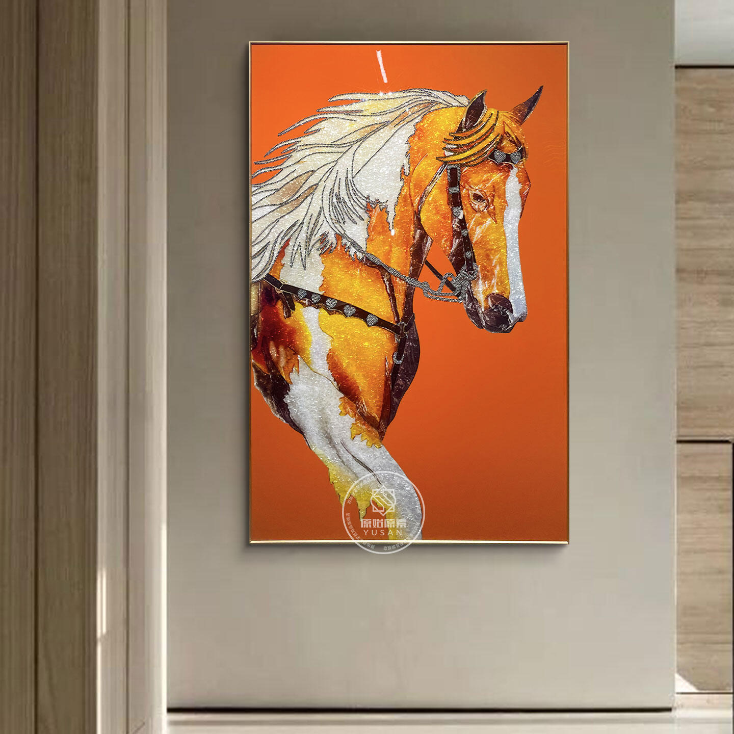 YUSAN | Water Crystal Horse Wall Art for Living Room ราคา 12,780 บาท*ส่งฟรี