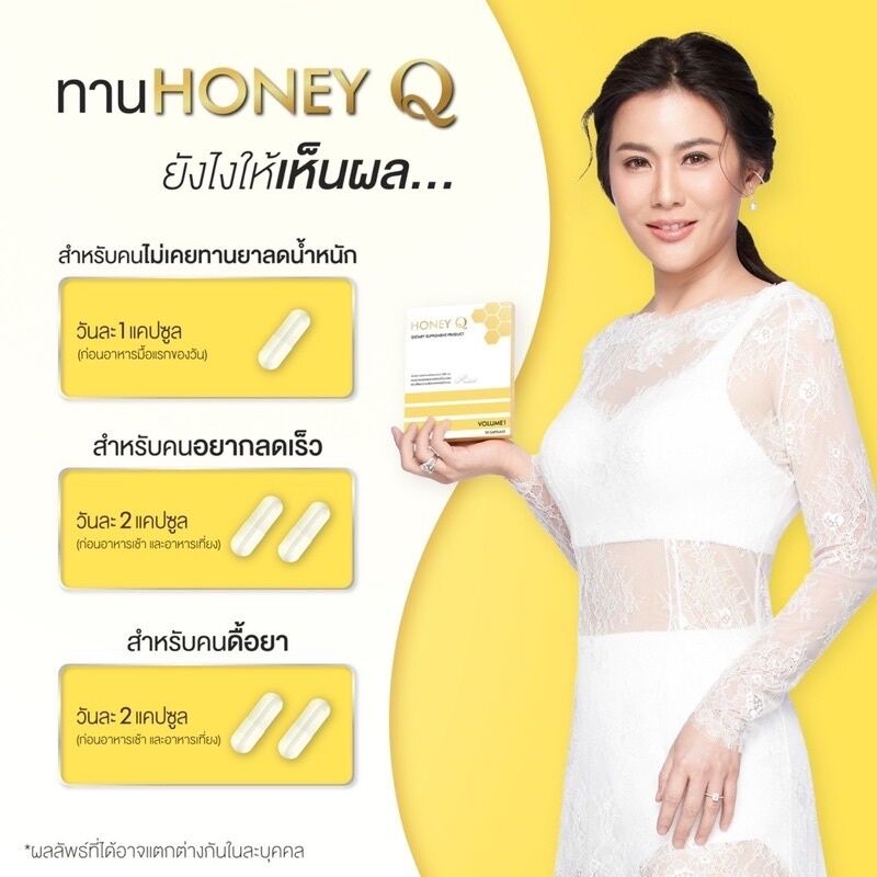 Honey Q ฮันนี่ คิว อาหารเสริมช่วยควบคุมน้ำหนัก (10caps) 1 กล่อง