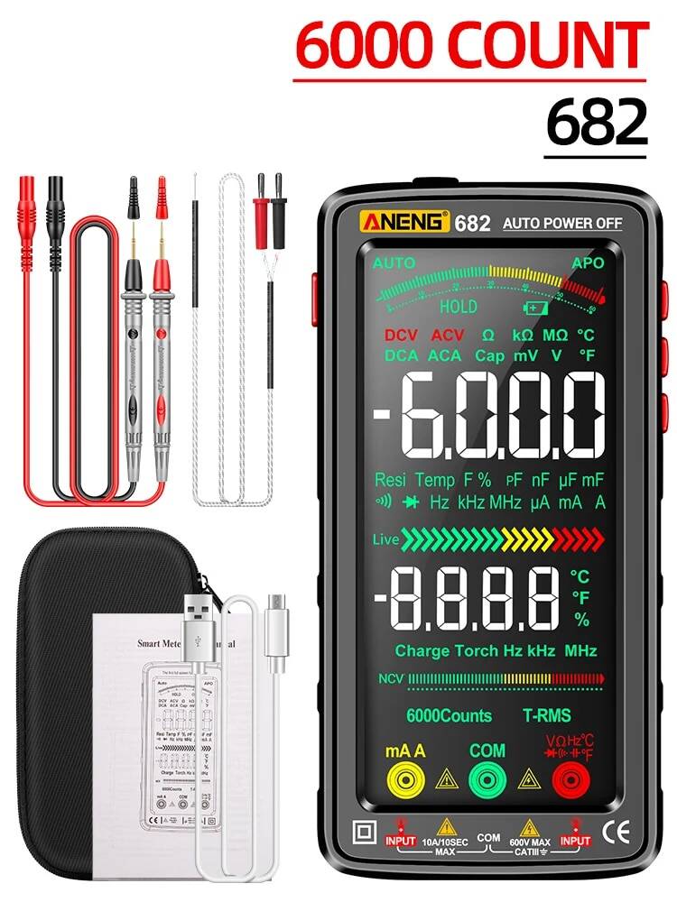 Aneng 681/682/683เครื่องทดสอบกระแสไฟฟ้าแบบไม่สัมผัส, เครื่องทดสอบแรงดัน ...