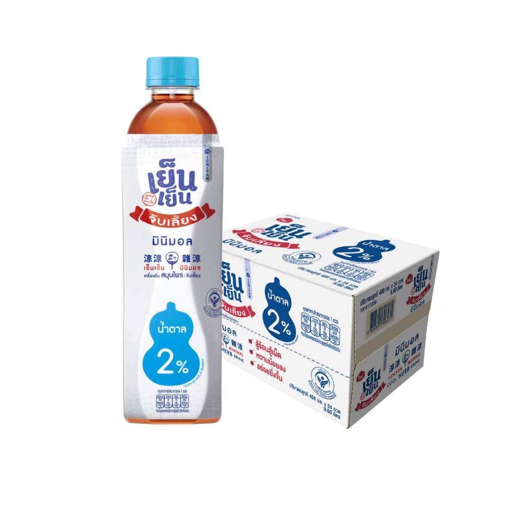 ICHITAN เย็นเย็น มินิมอล เครื่องดื่มน้ำจับเลี้ยง สูตรหวานน้อย ขนาด 400 มล. x 24 ขวด ราคา 9,999 บาท*ส่งฟรี