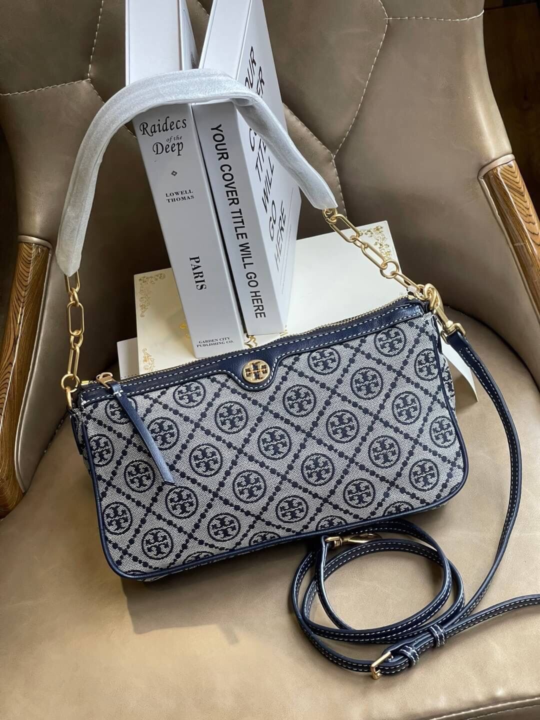 Tory burch T monogram Jacquard shoulder bag 