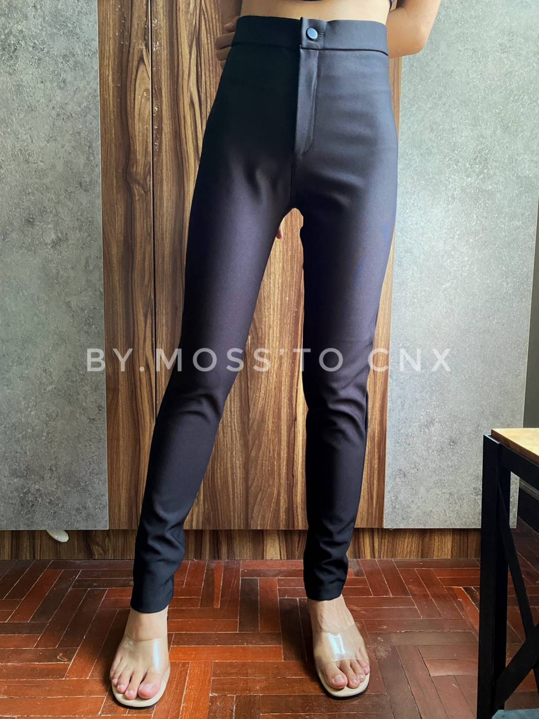 ป้าย lntrend กางเกงสกินนี่ กางเกงขาเดฟ สีดำ กางเกงทำงานผู้หญิง เนื้อผ้าโรเชฟยืดหยุ่นได้สบาย ไม่เป็นขนสีไม่ตก  size S M L Xl -2xl 3xl  variation3 S