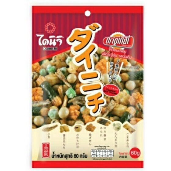 Dainichi Japanese Rice Cracker Age Arare 70 g. ไดนิจิ อาราเร่ ขนมแป้ง ...