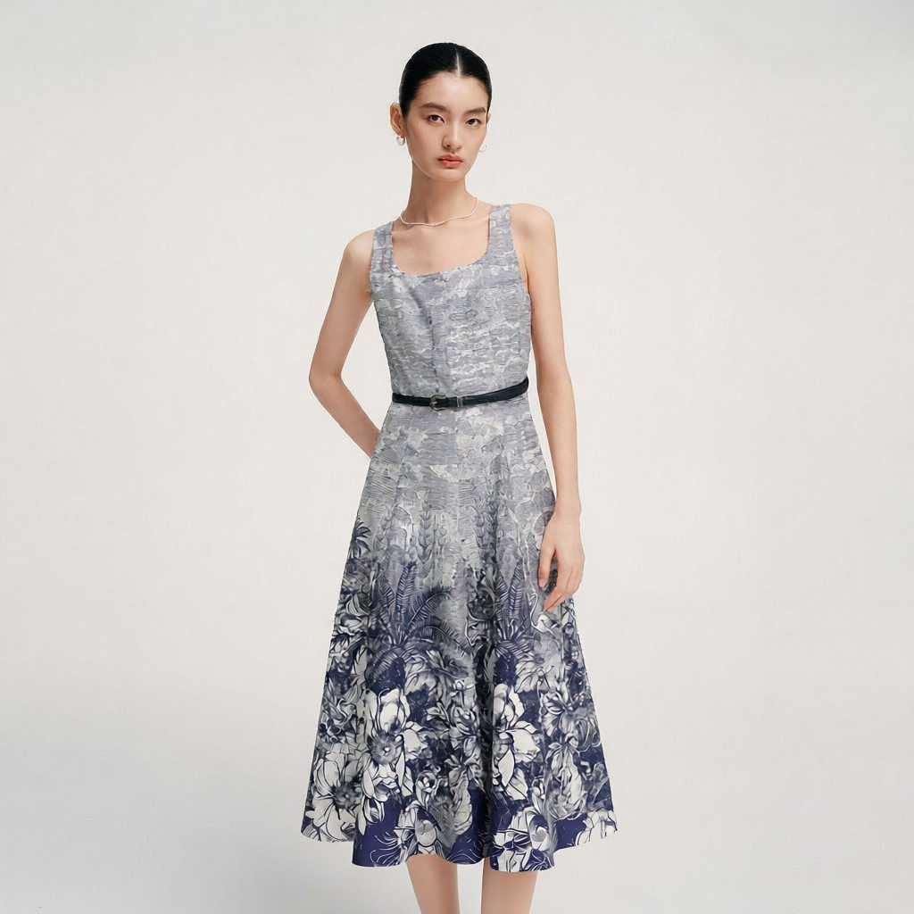 HOPESHOW | Floral Printed Elastic Square Neck New Spring Cami Dress ราคา 6,661 บาท*ส่งฟรี