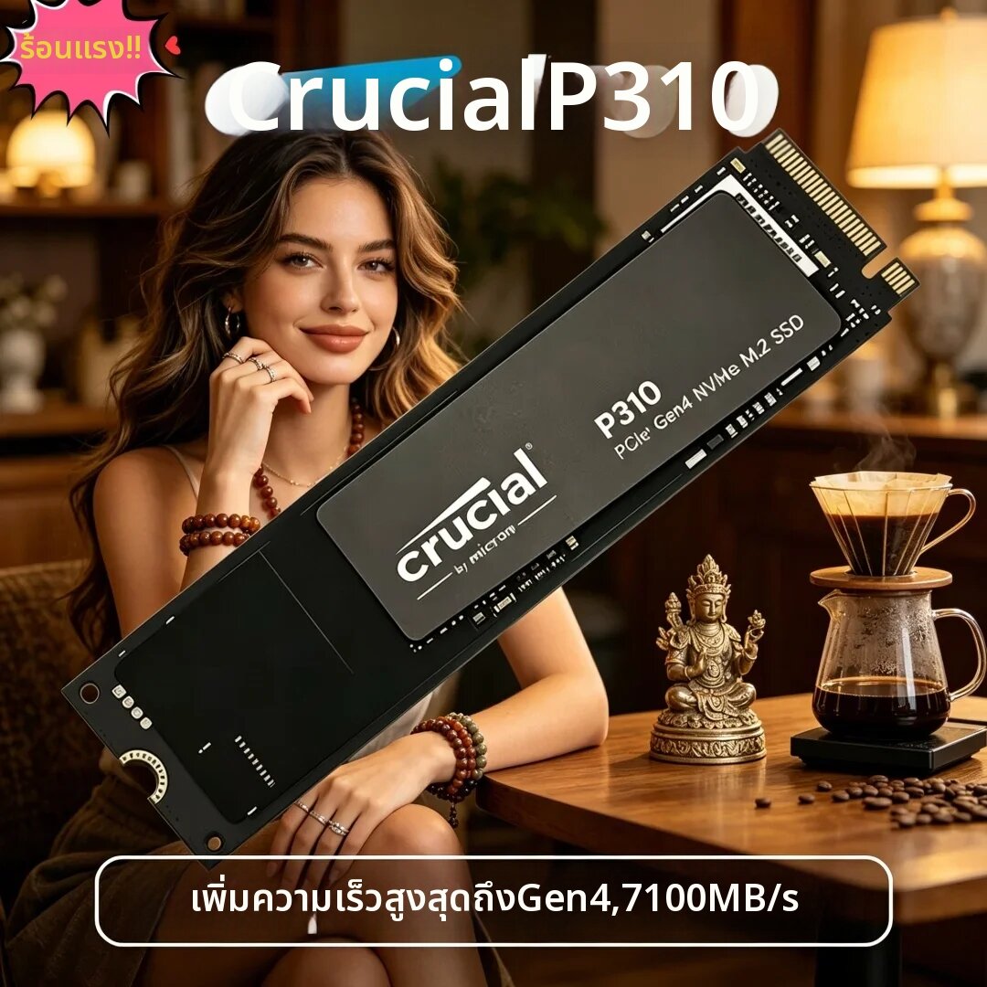 crucial | ประสิทธิภาพทรงพลัง Crucial P310 1TB 2TB 2280 NVMe M.2 SSD PCIe Gen4 3D NAND 7100 MB/s ชุดแพ็คเกจ OEM สำหรับพีซี ราคา 7,387 บาท*ส่งฟรี