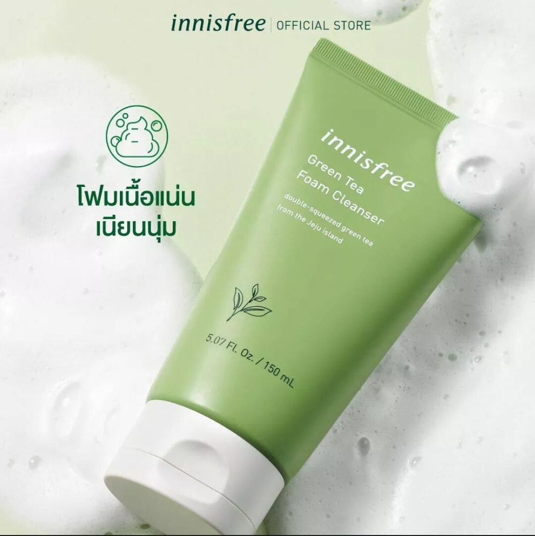 โฟมล้างหน้าชาเขียว อินนิสฟรี Innisfree Greentree Moisturizing Cleanser ...