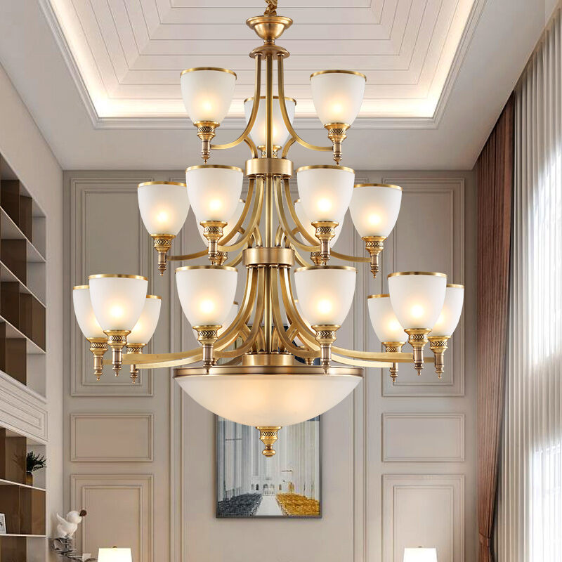 [KELUO | Luxury Large Living Room Copper Chandelier,KELUO | Luxury Large Living Room Copper Chandelier,] ราคา 77,915 บาท*ส่งฟรี
