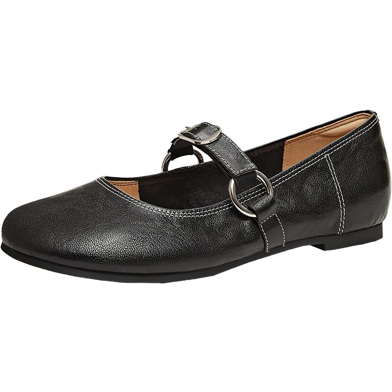 Teenmix | Flat Mary Jane Leather Shoes Soft Bottom Red Women ราคา 3,648 บาท*ส่งฟรี