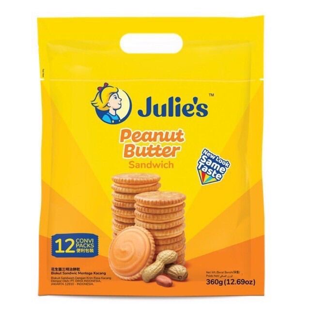 บิสกิตเนยถั่ว Julie’s (ขนมปังเนยถั่ว ขนมจูลี่ ขนาด 360 กรัม)