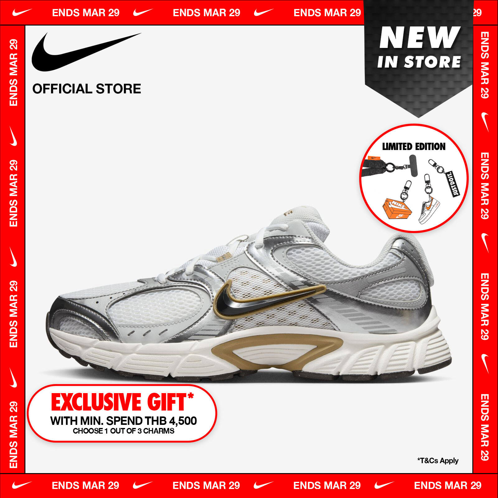 Nike Men's V5 RNR Shoes - White ราคา 3,400 บาท*ส่งฟรี