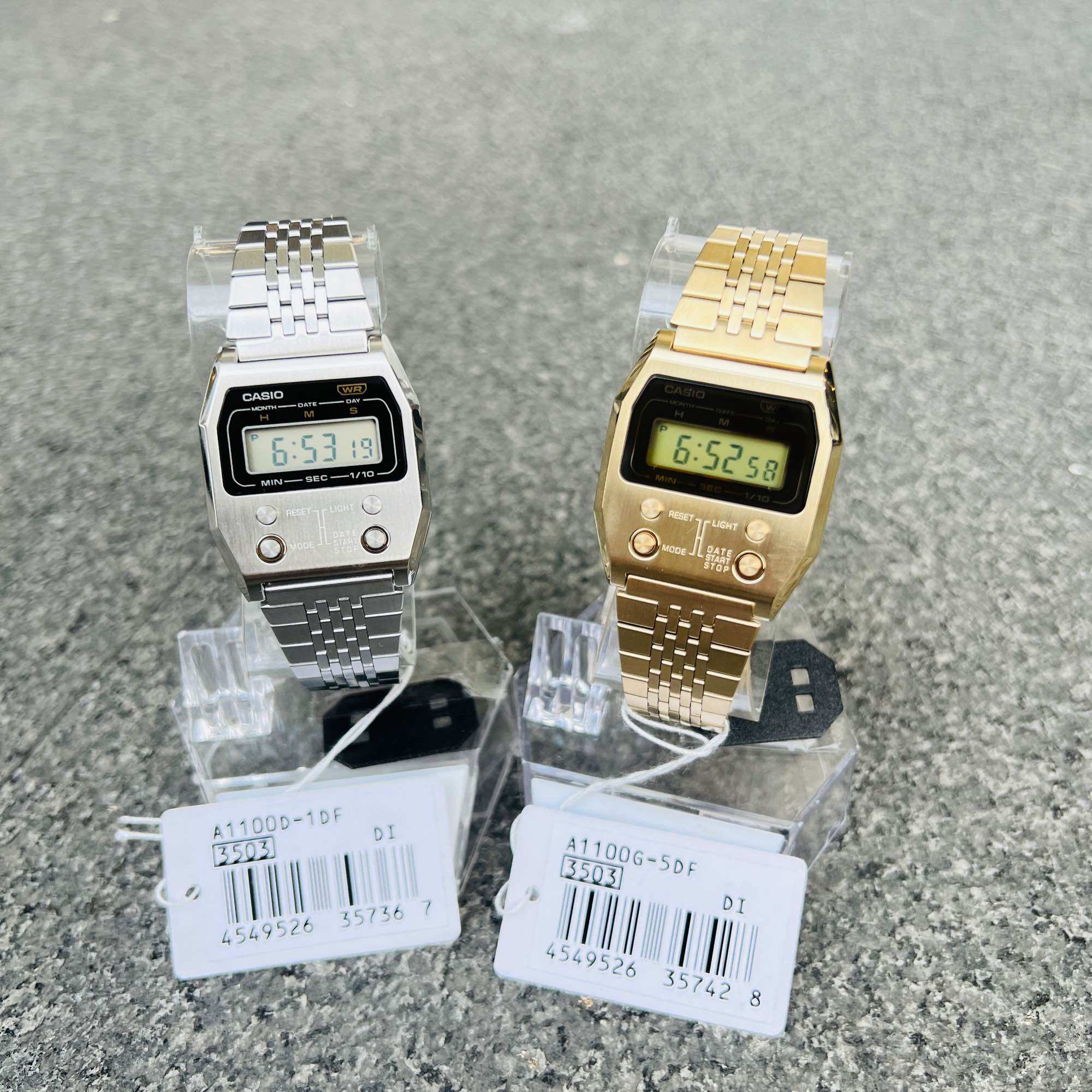 นาฬิกา CASIO นาฬิกานุ่นใหม่ล้าสุด🔥 A1100G-5D ทอง A1100D-1D เงิน สนใจทักได้คะ ราคา 5,500 บาท*ส่งฟรี