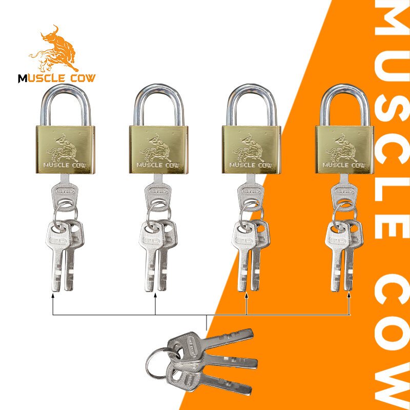 MUSCLE COW แม่กุญแจ ลูกปืนล็อค คานยาว/คานสั้น ทองเหลือง ขนาด 40 ซม. 4 ชิ้น/ชุด, มาสเตอร์คีย์ 5 ชิ้น/ชุด ราคา 235 บาท*ส่งฟรี