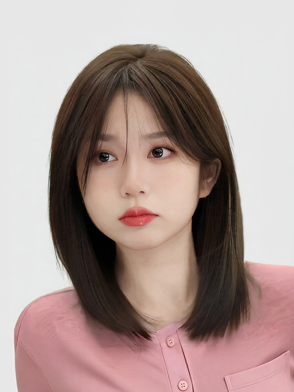 MENGSIQIAN | Female Medium-Length Human Hair Wig Hand-Woven Bicapping ราคา 16,033 บาท*ส่งฟรี