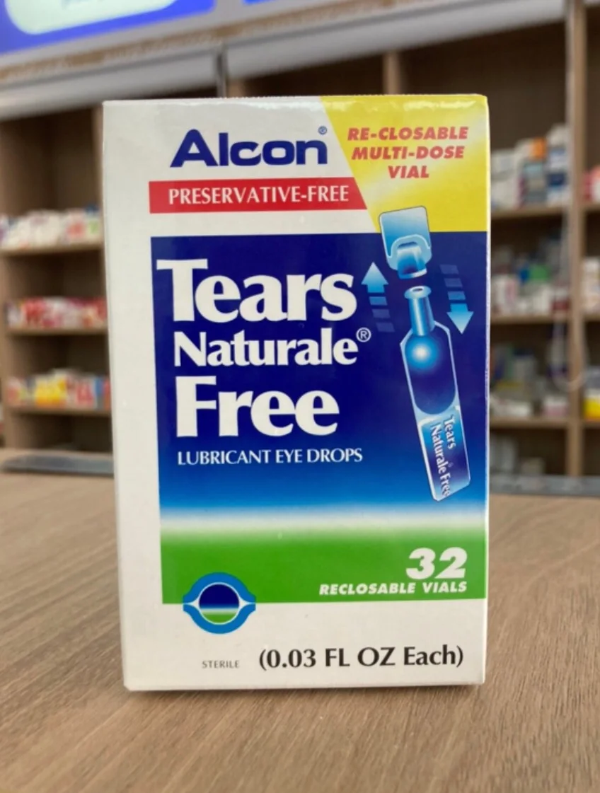 น้ำตาเทียม ไม่มีสารกันบูด Alcon Tears Natural Free Lubricant Eye Drops เทียร์ แนเชอรอล ฟรี 0.8ml (32หลอด)
