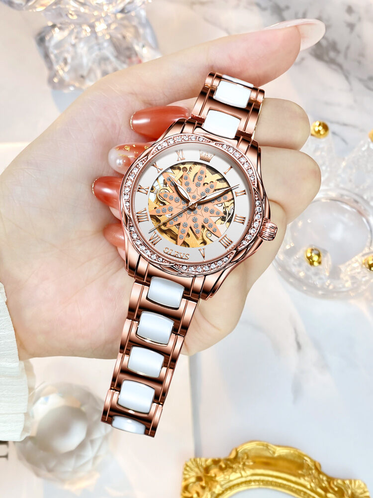 [OLEVS | Luxury Small-Batch Swiss Certified Fashion Ceramic Ladies Mechanical Watch,OLEVS | Luxury Small-Batch Swiss Certified Fashion Ceramic Ladies Mechanical Watch,] ราคา 2,574 บาท*ส่งฟรี
