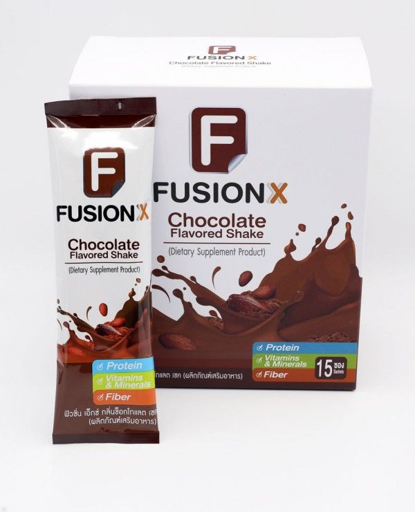 ฟิวชั่นเอ็กซ์ รสชอกโกแล็ต Fusion X Chocolate 1 กล่อง 15 ซอง โปรตีน
