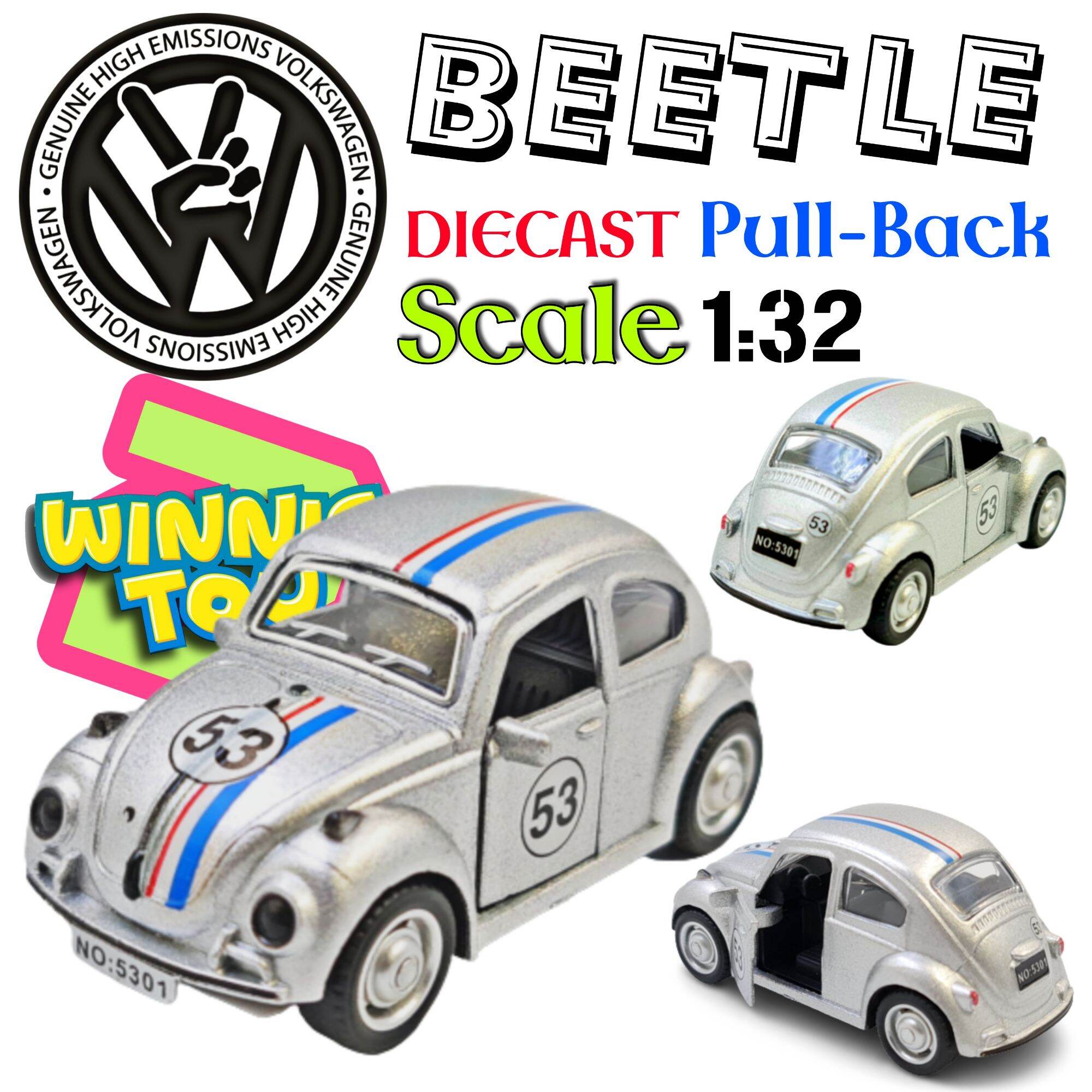 รถเหล็ก รถเต่า volkswagen beetle pull back scale 132 - วินนี่ ทอยส์ ...