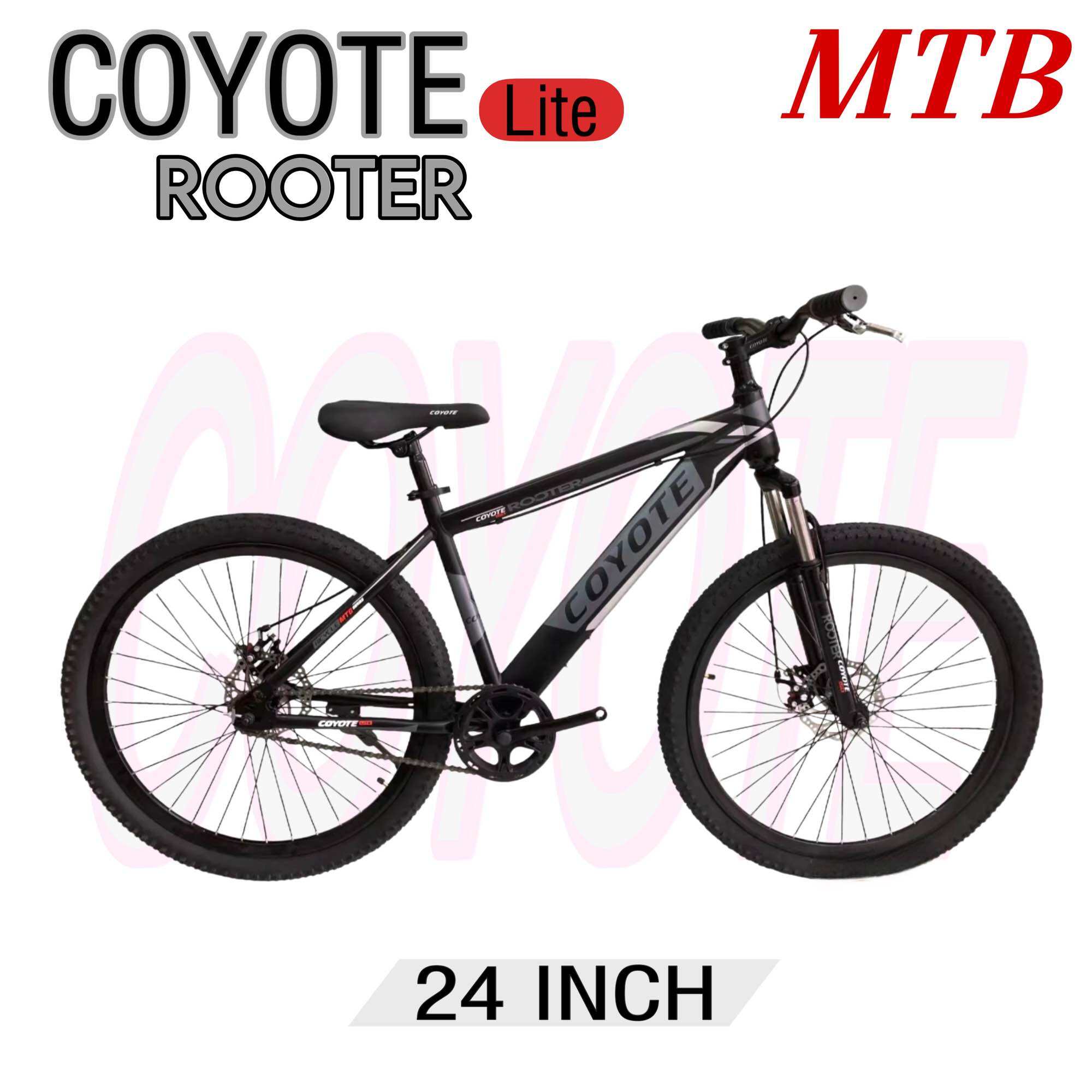 COYOTEจักรยานเสือภูเขา จักรยานเด็กโต COYOTE LITE ROOTER โช๊คหน้า ดิสเบรคหน้า-หลัง วงล้อ 24 นิ้ว ราคา 2,650 บาท*ส่งฟรี