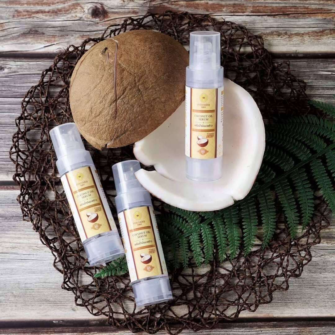 เซรั่มน้ำมันมะพร้าวทาผิวพิณนารา Coconut oil serum Pinnara ของแท้100