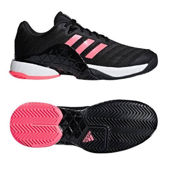 รองเท้าเทนนิส Adidas barricade boost สีดำ/ชมพู