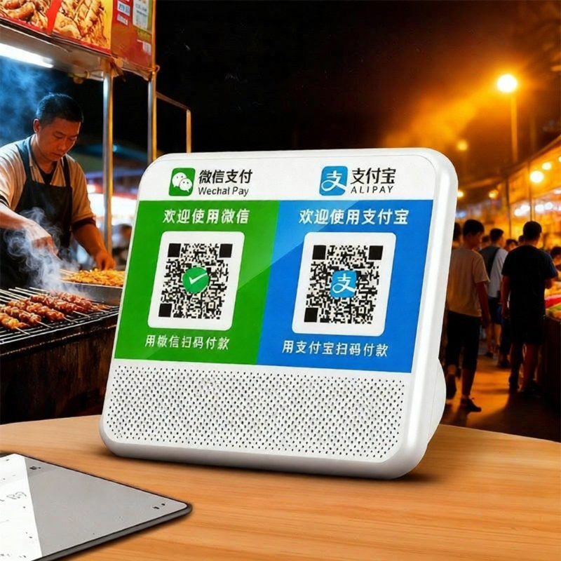 JIE YANG | QR Code and Bluetooth Combined Payment Voice Prompt Speaker ราคา 357 บาท*ส่งฟรี