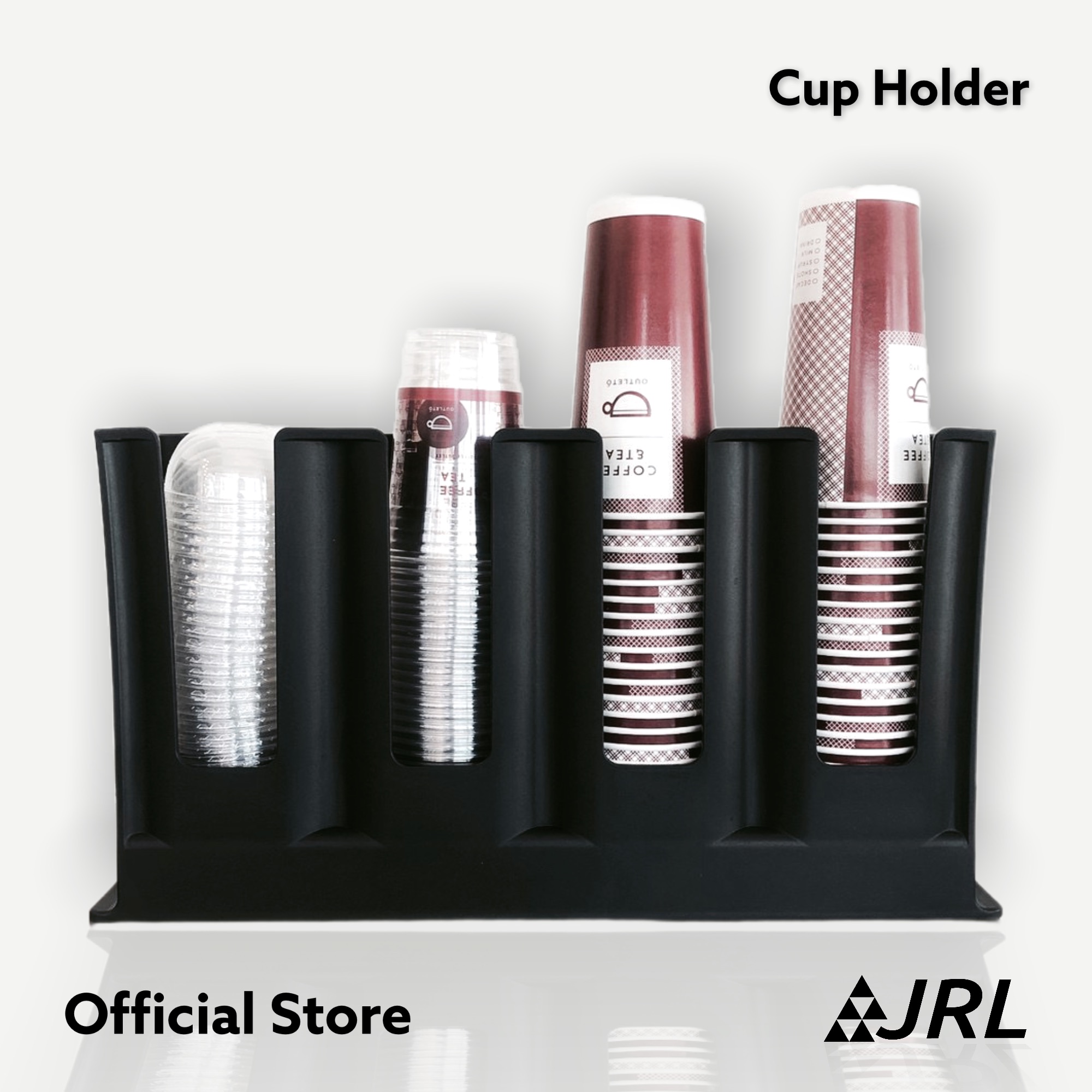 JRL ที่ใส่แก้วพลาสติก 4 ช่อง (สีดำ)