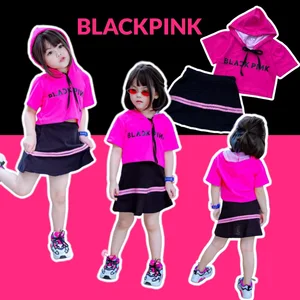 สินค้า ชุดBlack pink เสื้อผ้าเด็ก ชุดเด็กหญิง ชุดกระโปรงเด็ก ชุดฮิปฮอปเด็ก ชุดลิซ่า
