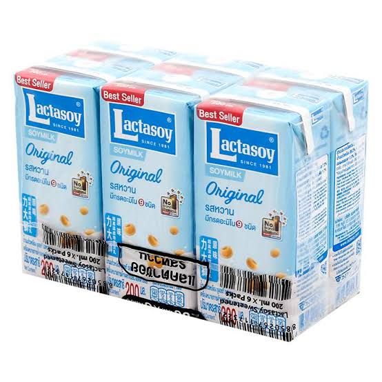 Lactasoy แลคตาซอย นมถั่วเหลือง ยูเอชที รสหวาน ขนาด 200 มล. (1 แพ็ค/6 กล่อง)