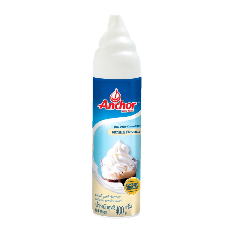 Anchor REAL dairy cream 400 g แองเคอร์ เรียลแดรี่ครีมวานิลลา 400กรัม Anchor Real Dairy Cream 400 g