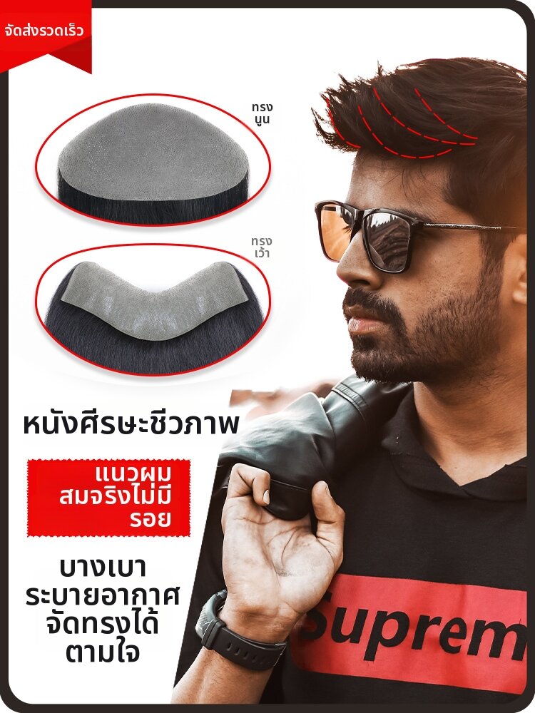 BEIERXIU | Forehead Hairline Enhancer Patch Real Hair M Shaped Bangs ราคา 3,246 บาท*ส่งฟรี