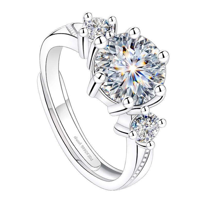 East Beauty | Couples Matching Sterling Silver Moissanite Ring 2 Carat ราคา 2,935 บาท*ส่งฟรี