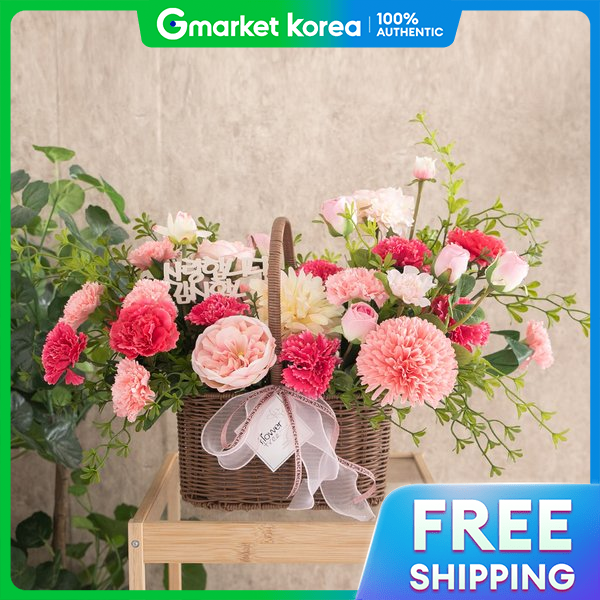 flowertree | Carnation Artificial Flower Basket Queen Satin Aset 36cm Flower Parents' Day Teachers' Day Table ราคา 3,782 บาท*ส่งฟรี