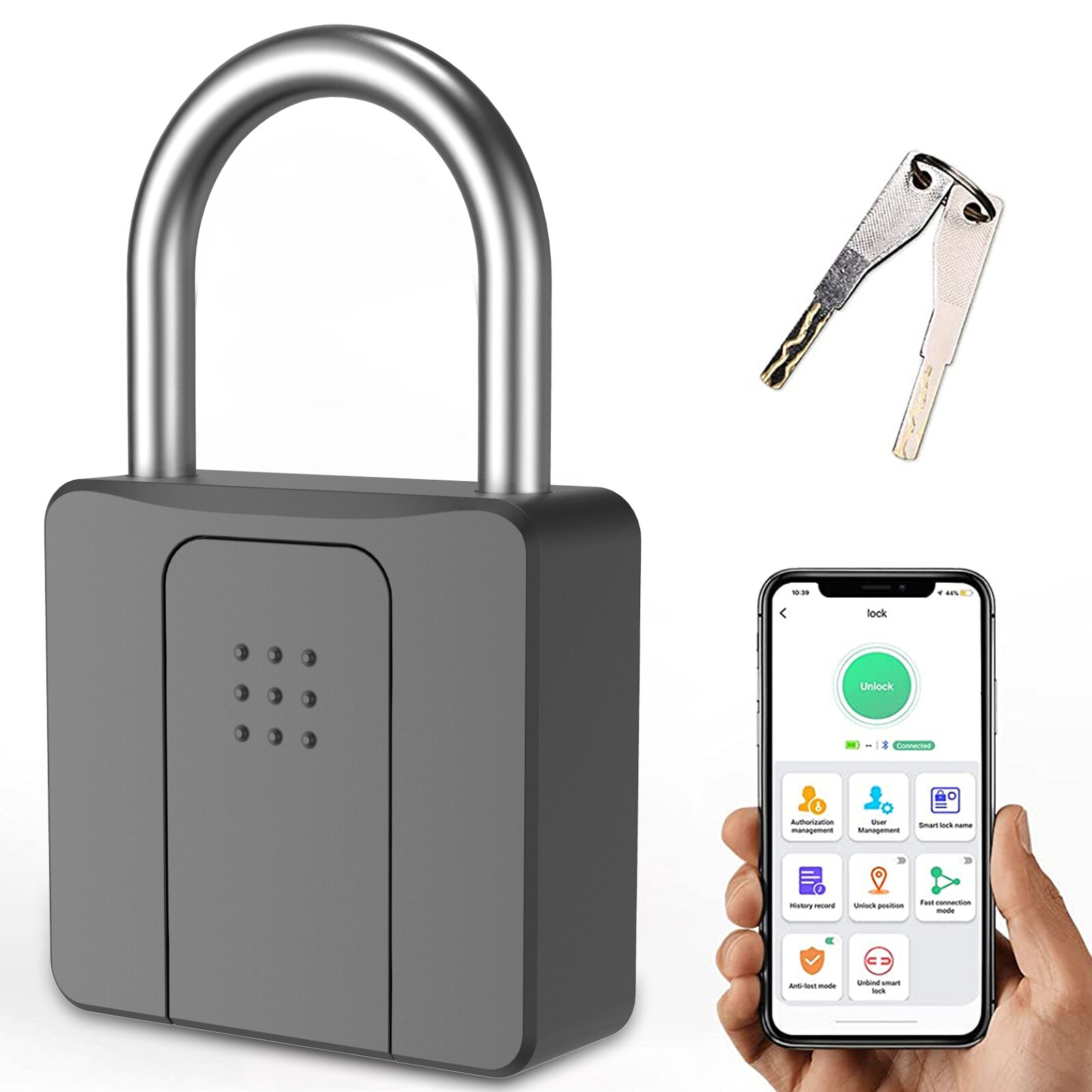 elinkSmart padlock กุญแจล็อคลายนิ้วมือ มัลติฟังก์ชั่นสมาร์ทคีย์ ล็อคลายนิ้ว 