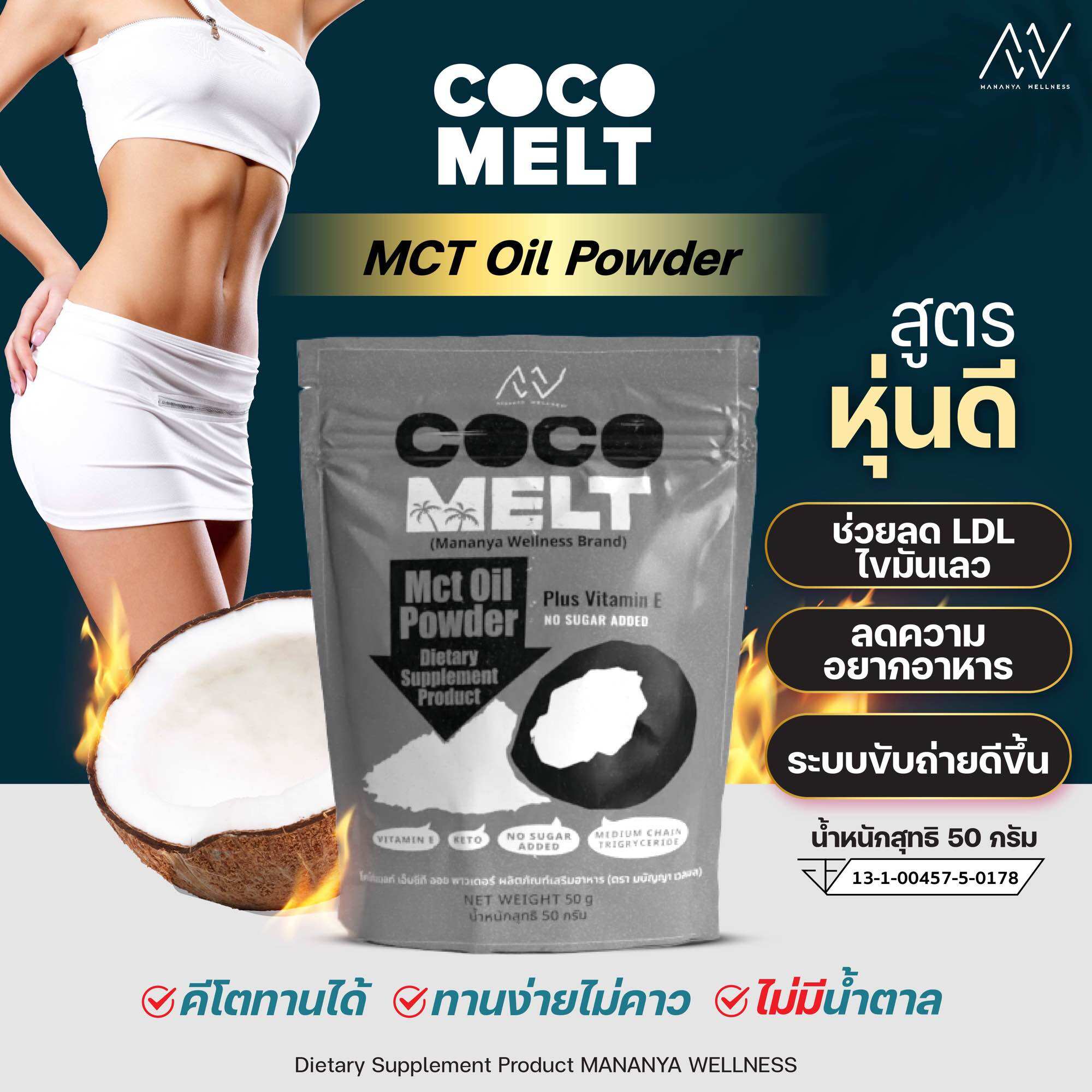 💥ส่งฟรี!💥 Manany MCT OIL มนัญญา คีโตทานได้ คุมหิว อิ่มนาน คุมน้ำหนัก เร่งเผาผลาญไขมัน ทานง่าย ลดอ้วน ราคา 199 บาท*ส่งฟรี