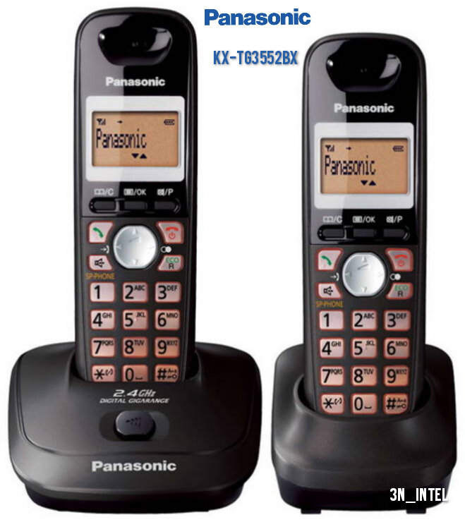 Panasonic Cordless Phone Kx-Tg3552Bxt 1 Set 1 Number 2 Speakers Speaker Phone ราคา 2,890 บาท*ส่งฟรี