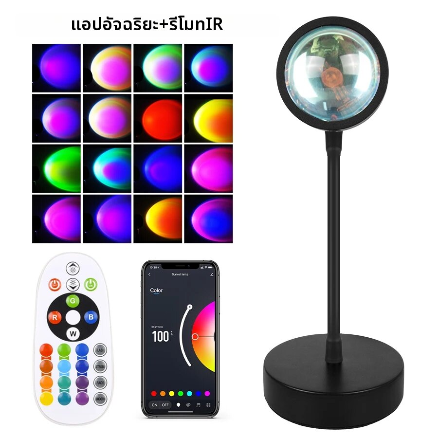 Tuya สมาร์ท Sunset โคมไฟ Night Light Sunset โปรเจคเตอร์ Smart Life APP รีโมทไฟ LED ตกแต่งห้องการถ่ายภาพของขวัญวันเกิด