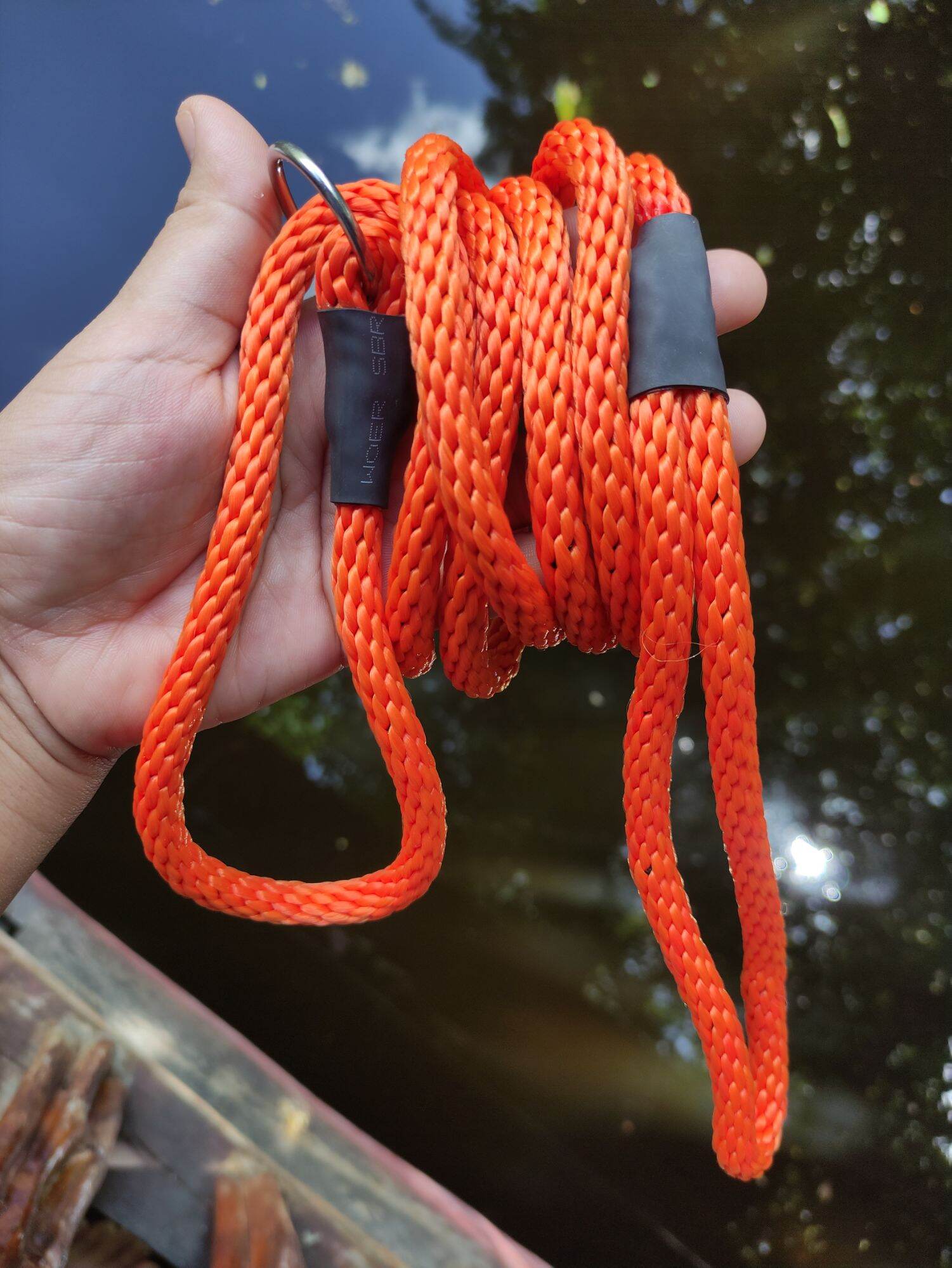 เชือกจูงสุนัข เชือกจูงหมา สายจูงหมา สายจูง Slip Lead Dog Handmade สีส้มขนาด 8 mm ยาว 1.8 เมตร สายจูงคุณภาพ คงทน ใช้คล้องเมื่อต้องการนำสุนัขออกนอกสถานที่ ห่วงสแตนเลส งาน Handmade