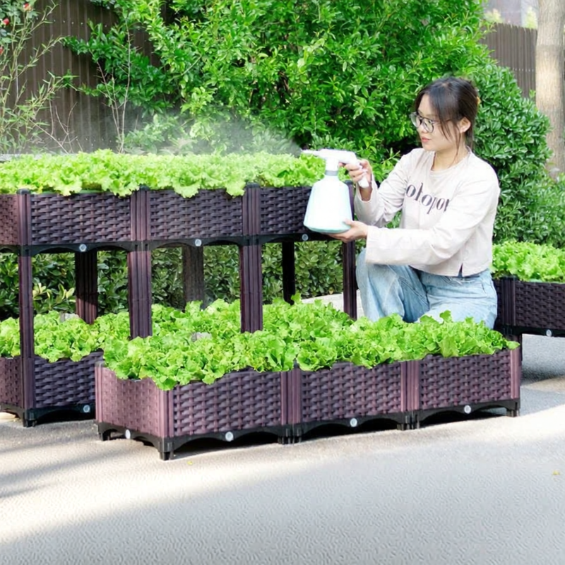 ZHUOLESHI | Balcony Garden Planting Box Rectangular Plastic Combination ราคา 352 บาท*ส่งฟรี