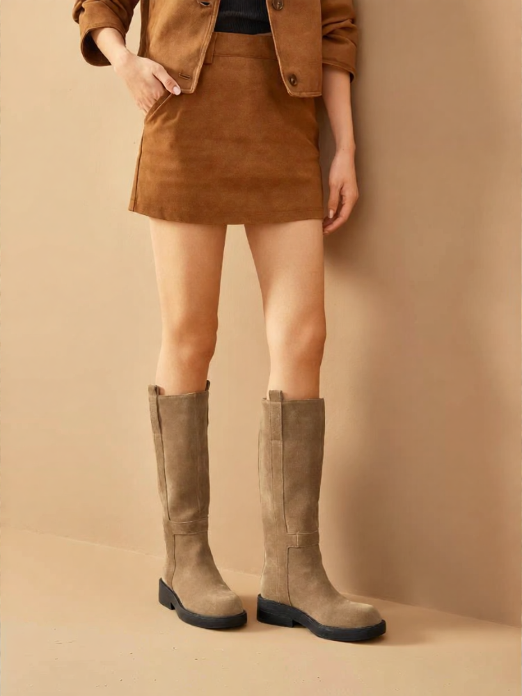 BeauToday | Celebrity Same Style Spring High-heeled Brown Fashion Boots ราคา 9,067 บาท*ส่งฟรี