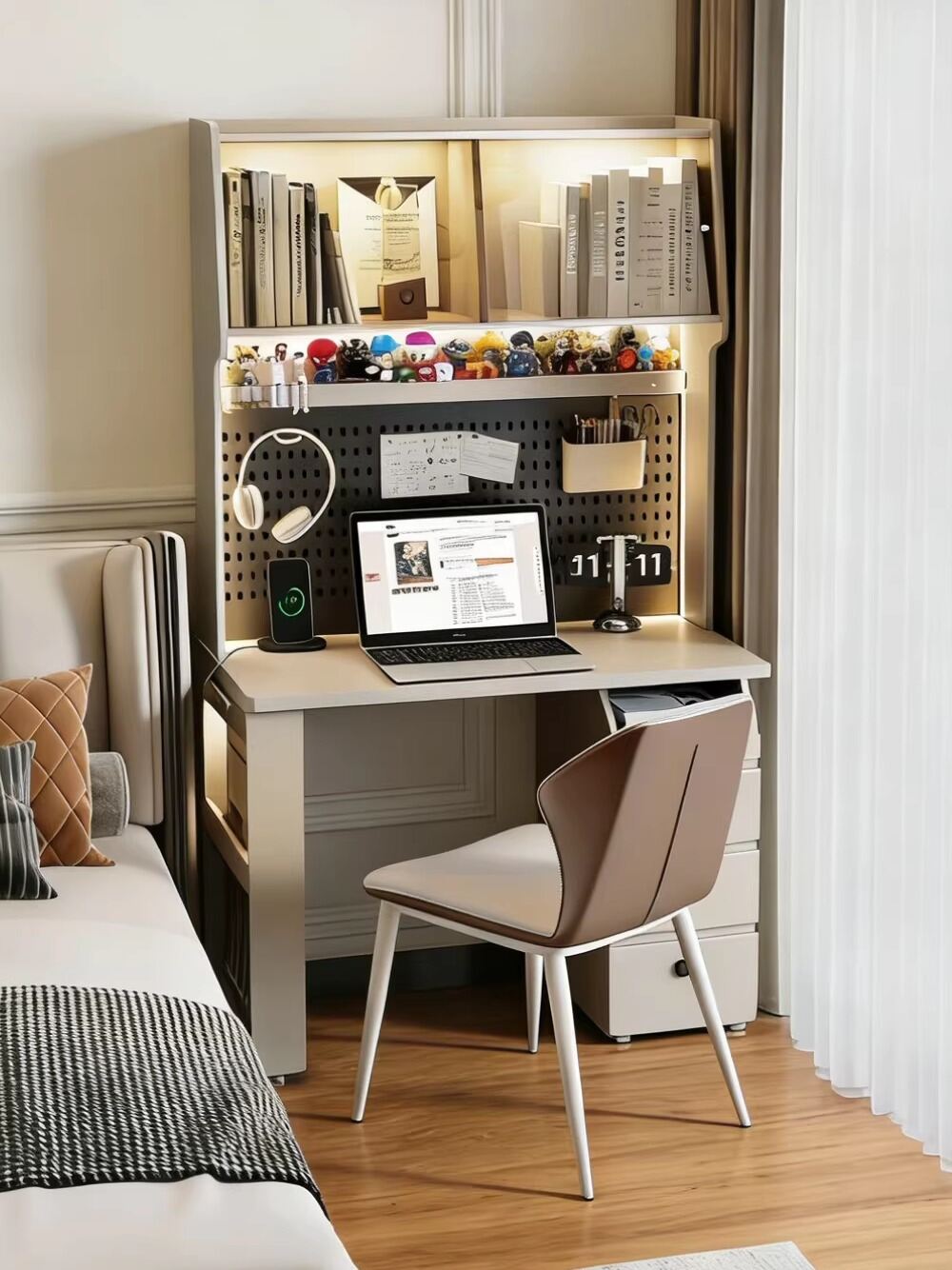 รูปสินค้า YANGYING | Home Study Desk Modern Minimalist Storage 2in1 Computer Desk and Bookcase
