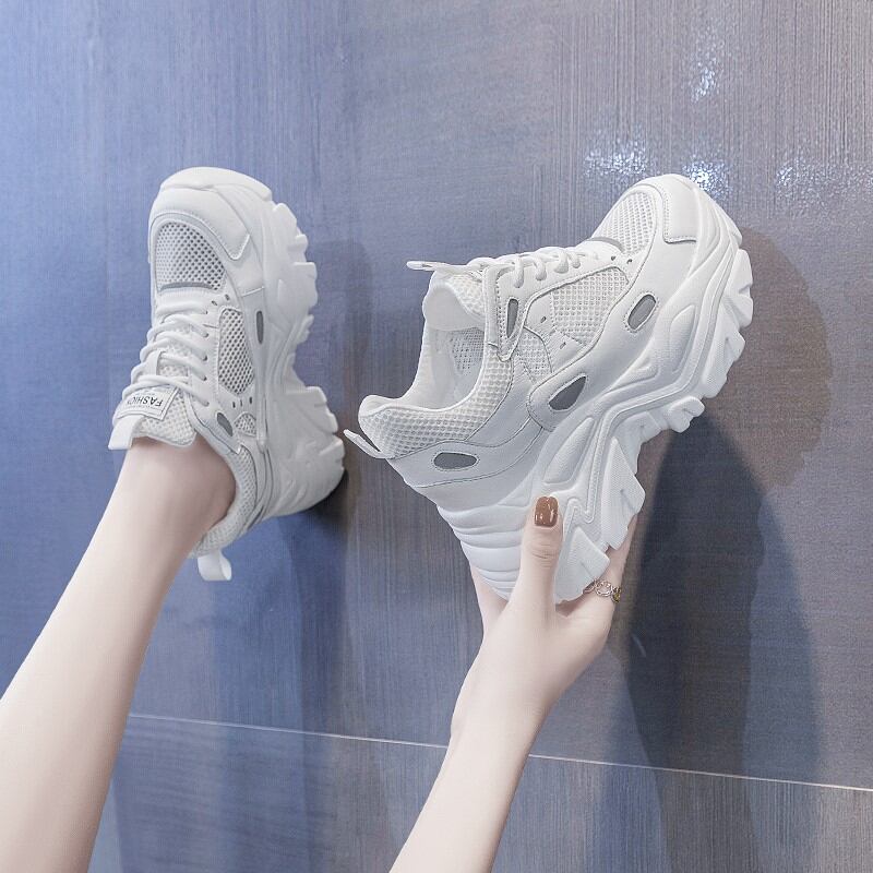 SUPIAN | Women's Dad Shoes Thick Sole Breathable Casual Sports Sneakers Spring Summer New Style Increased Height Inner Design ราคา 2,880 บาท*ส่งฟรี