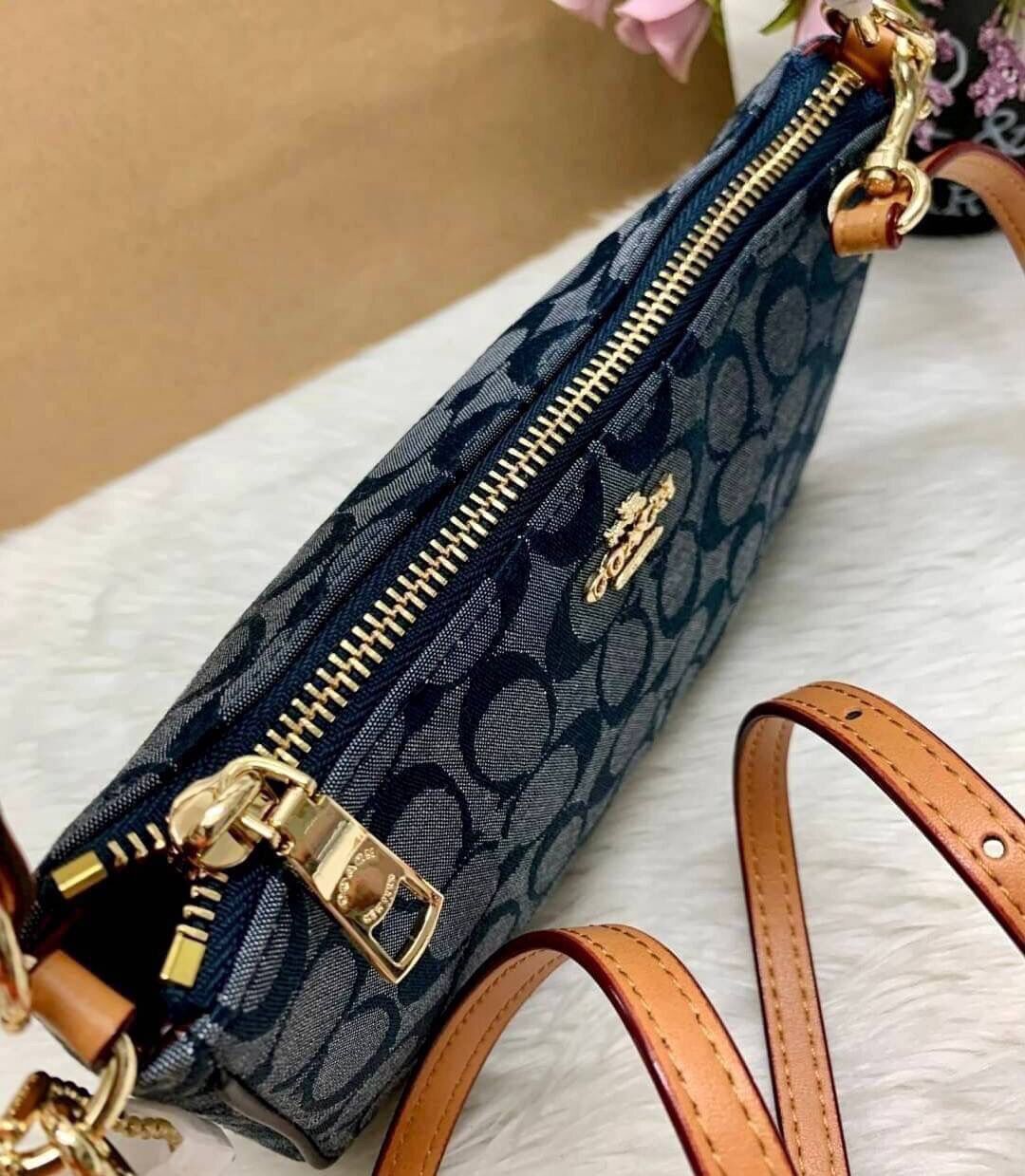 Coach Messicoo Top Handle Pouch In Signature Coated Canvas - Mini heart ...