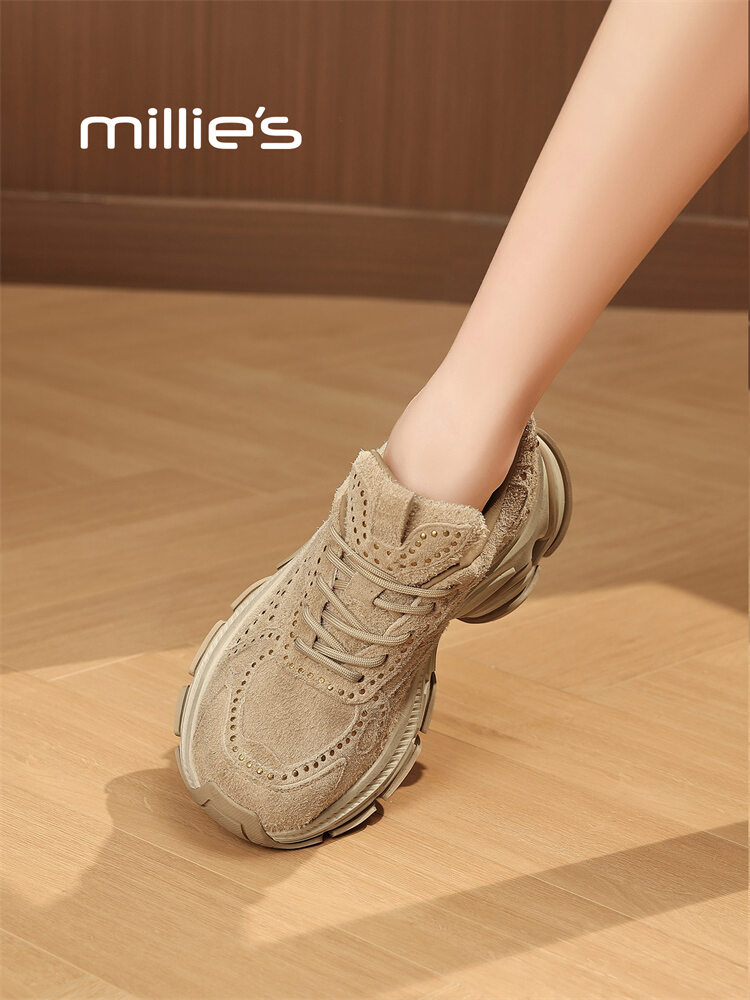 MILLIE'S | Warm Laced Thick Sole Dad Style Athletic Shoes ราคา 10,622 บาท*ส่งฟรี