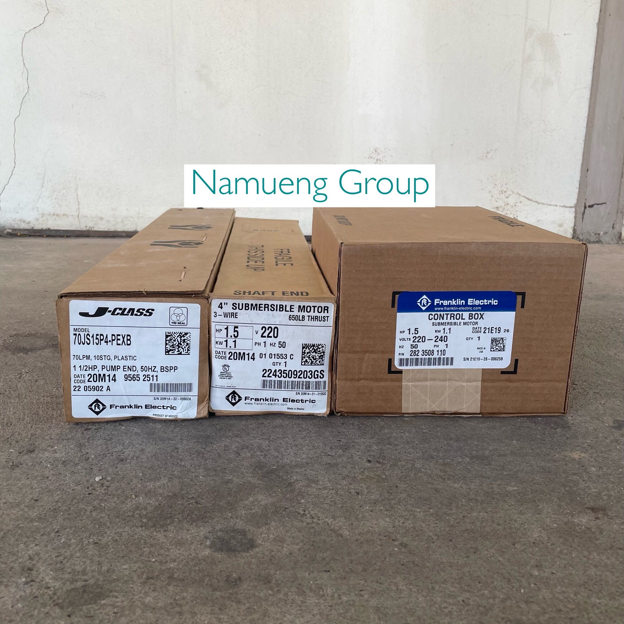 Franklin Electric ปั๊มบาดาล1.25นิ้ว 1.5 HP 10 ใบพัดไฟ220V ประกอบด้วยมอเตอร์ เสื้อปั๊ม กล่องควบคุมแฟรงกิ้นแท้100% ฟรีขนส่งเก็บเงินปลายทางได้ ราคา 17,030 บาท*ส่งฟรี
