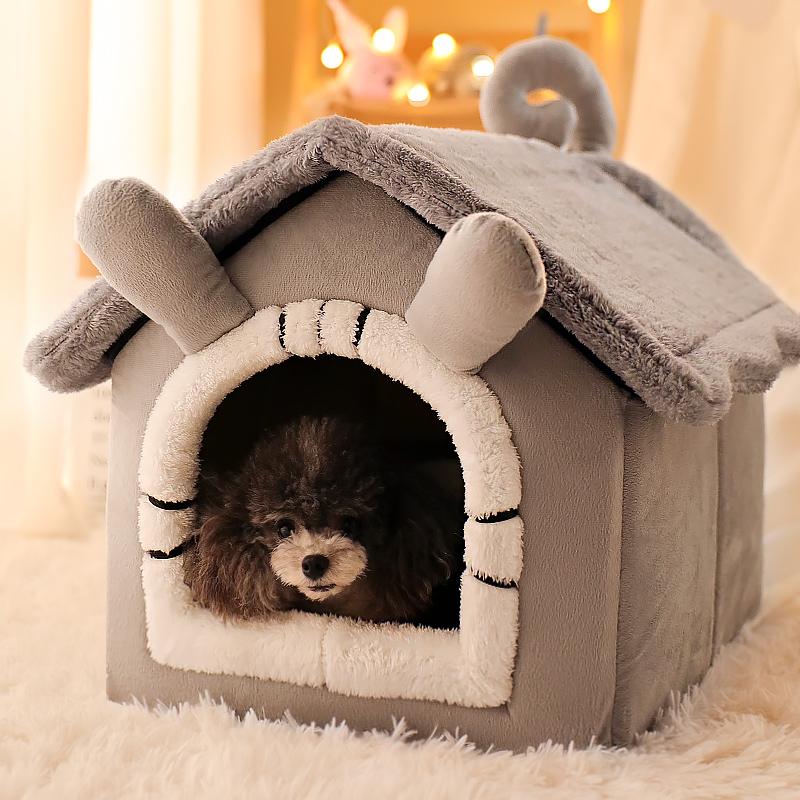 ที่นอนสุนัขสุนัขขนาดเล็กบ้านประเภทฤดูหนาวกันหนาวแบบปิดผนึกบ้านหมาTIDY CATSสามารถถอดซักได้ใช้ได้สี่ฤดูสัตว์เลี้ยงบ้านแมว